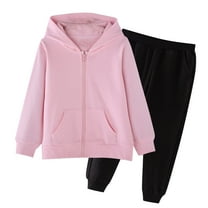 Zipper Hoodie Sets Toddler 2 Piece Outfits Fall Winter Soft Fleece Long Sleeve Full Zip Hooded Sweatshirt and Joggers Set