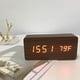 thumbnail image 2 of Reloj despertador digital con pantalla de tiempo electrónica de madera, 3 configuraciones de alarma, detección de humedad, reloj electrónico de madera para dormitorio Vhermosa, 2 of 4