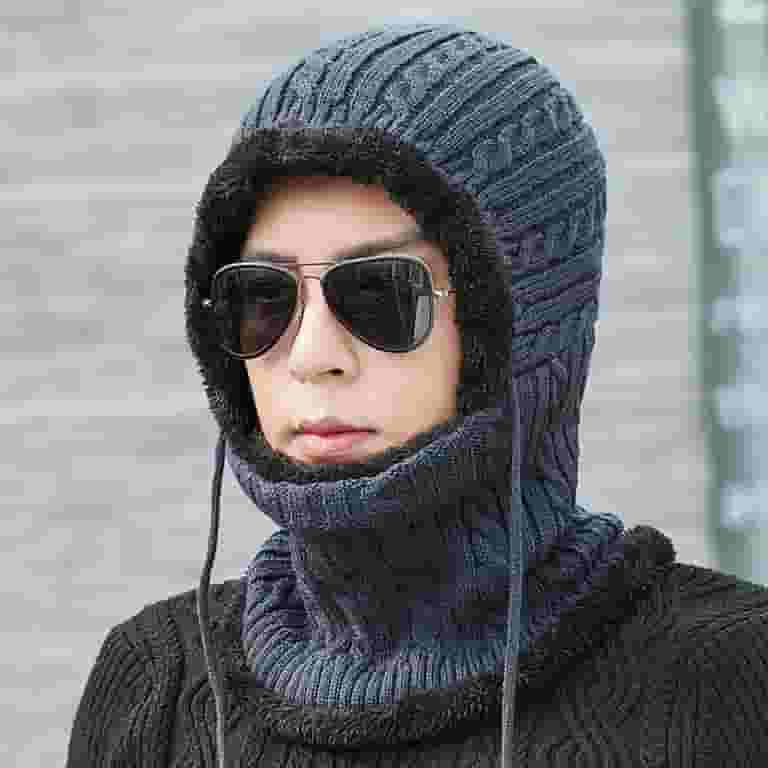 【お気にいる】 Opvise Winter Hat No Brim Hooded Cotton Thread Thickened Clothing