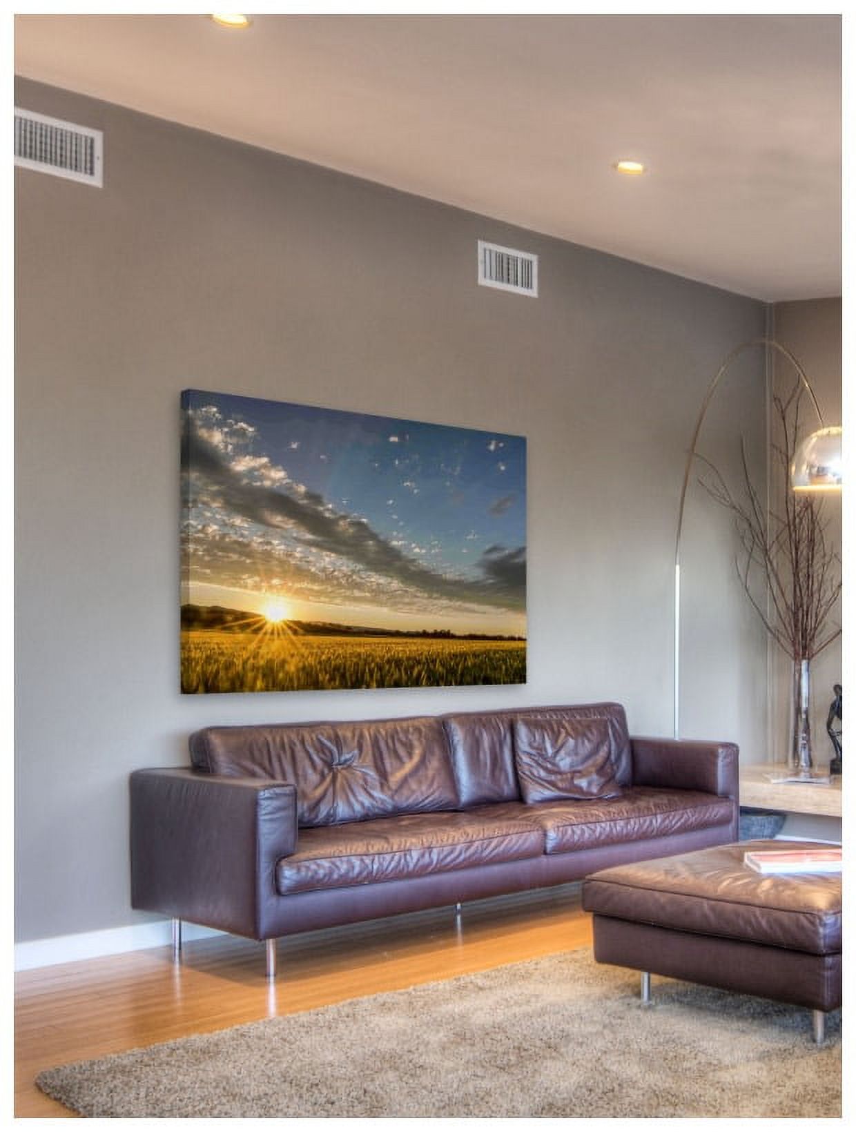Marmont Hill "Sunset over the Golden Meadow" Painting Print on Canvas
