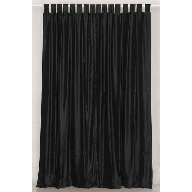 Black Tab Top Velvet Cafe Curtain, Black Cafe Curtains