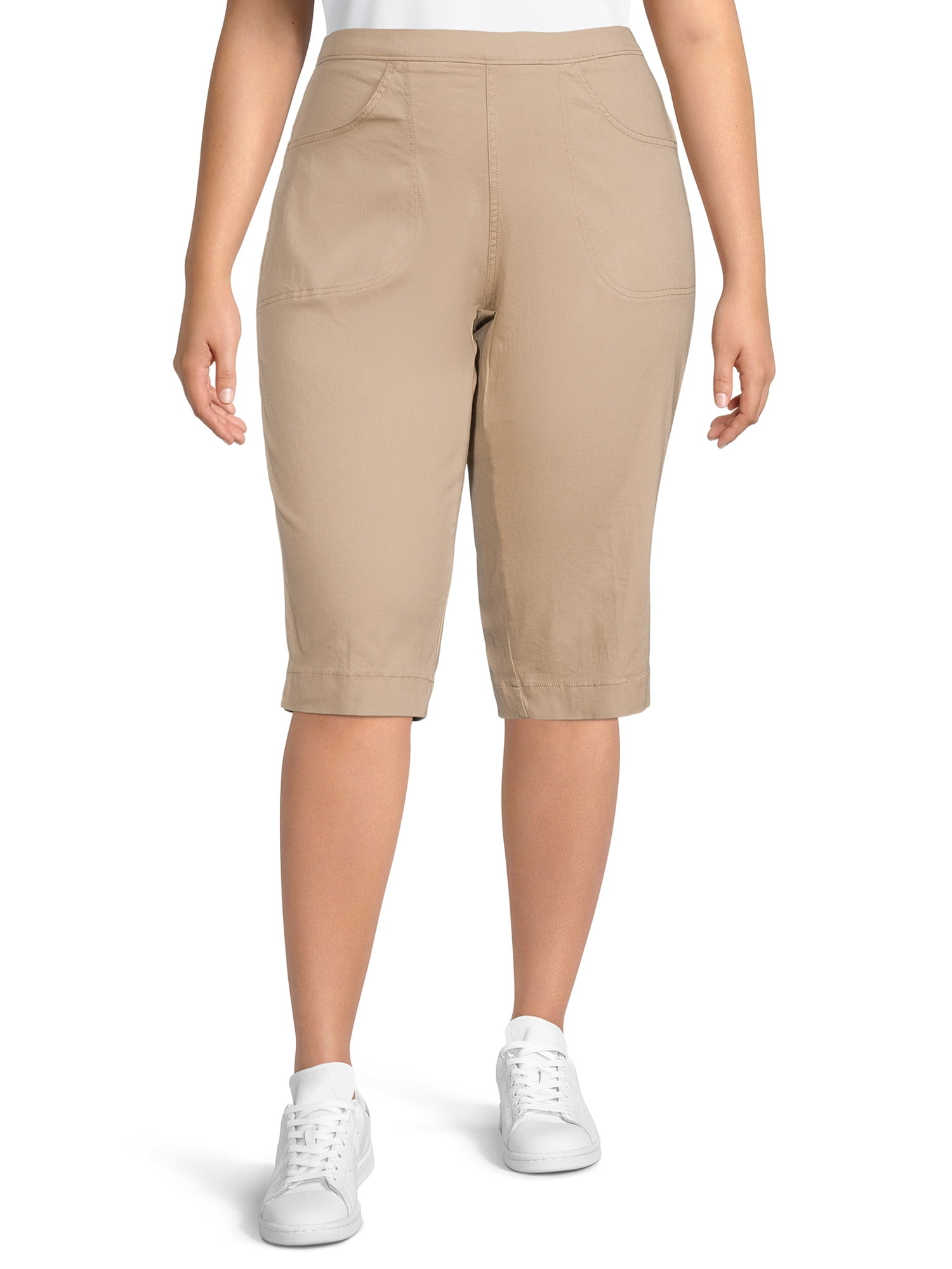 Just My Size Women's Plus Size Pull On 2 Pocket Stretch Capri Pants -  Walmart.com
