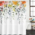 thumbnail image 2 of Sage Green Eucalyptus Bathroom Shower Curtains with 12 Hooks Polyester Waterproof Shower Curtain for Stalls Bathtubs Spring Farmhouse Tulips Leaves Decorative Bathroom Privacy Curtain 72x72 Inches, 2 of 8