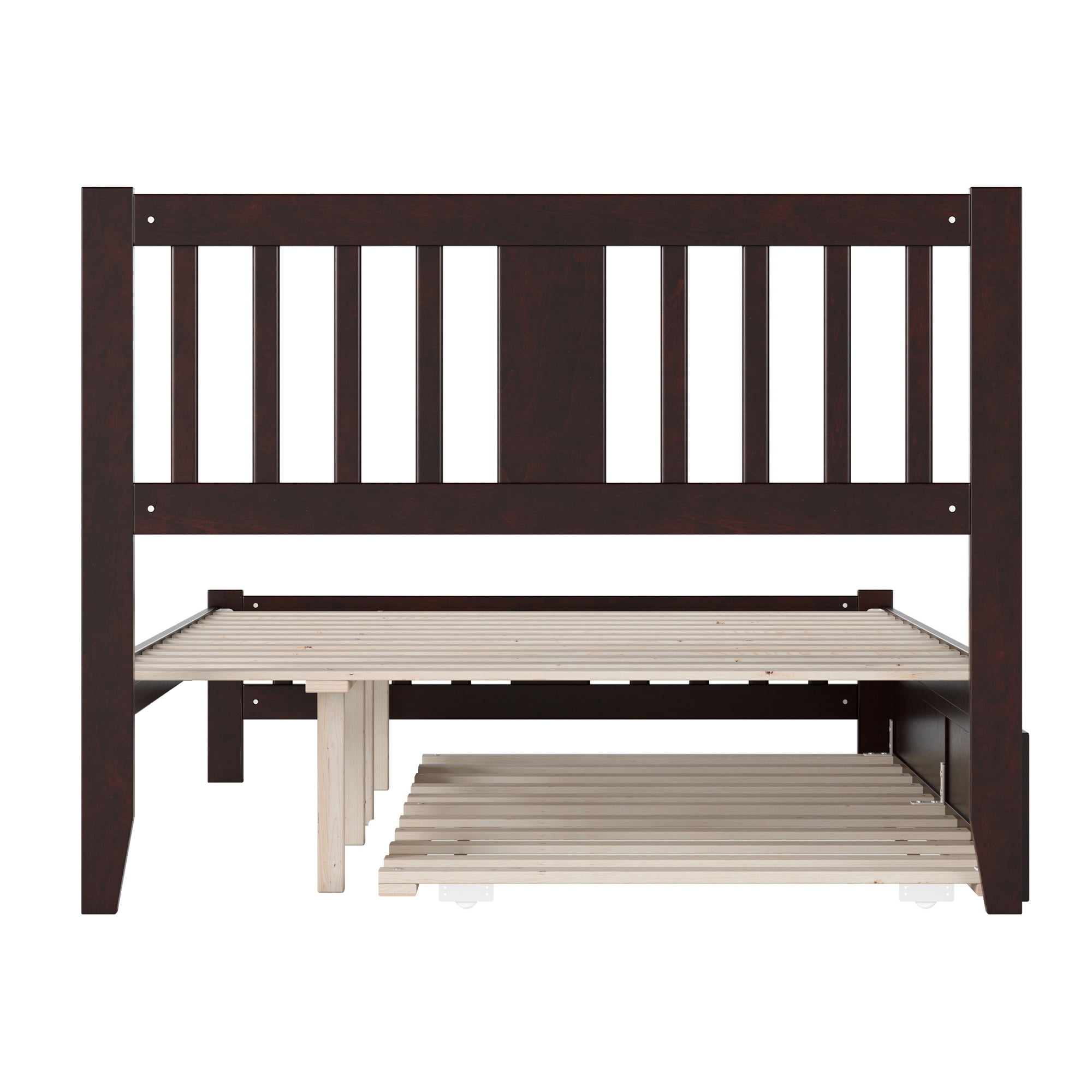 AFI Tahoe Full Wood Platform Bed with Headboard Footboard & Twin Trundle, Espresso