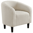 thumbnail image 1 of FullFurnique Boucle Barrel Chair with Backrest and Armrest, Ivory, 1 of 10