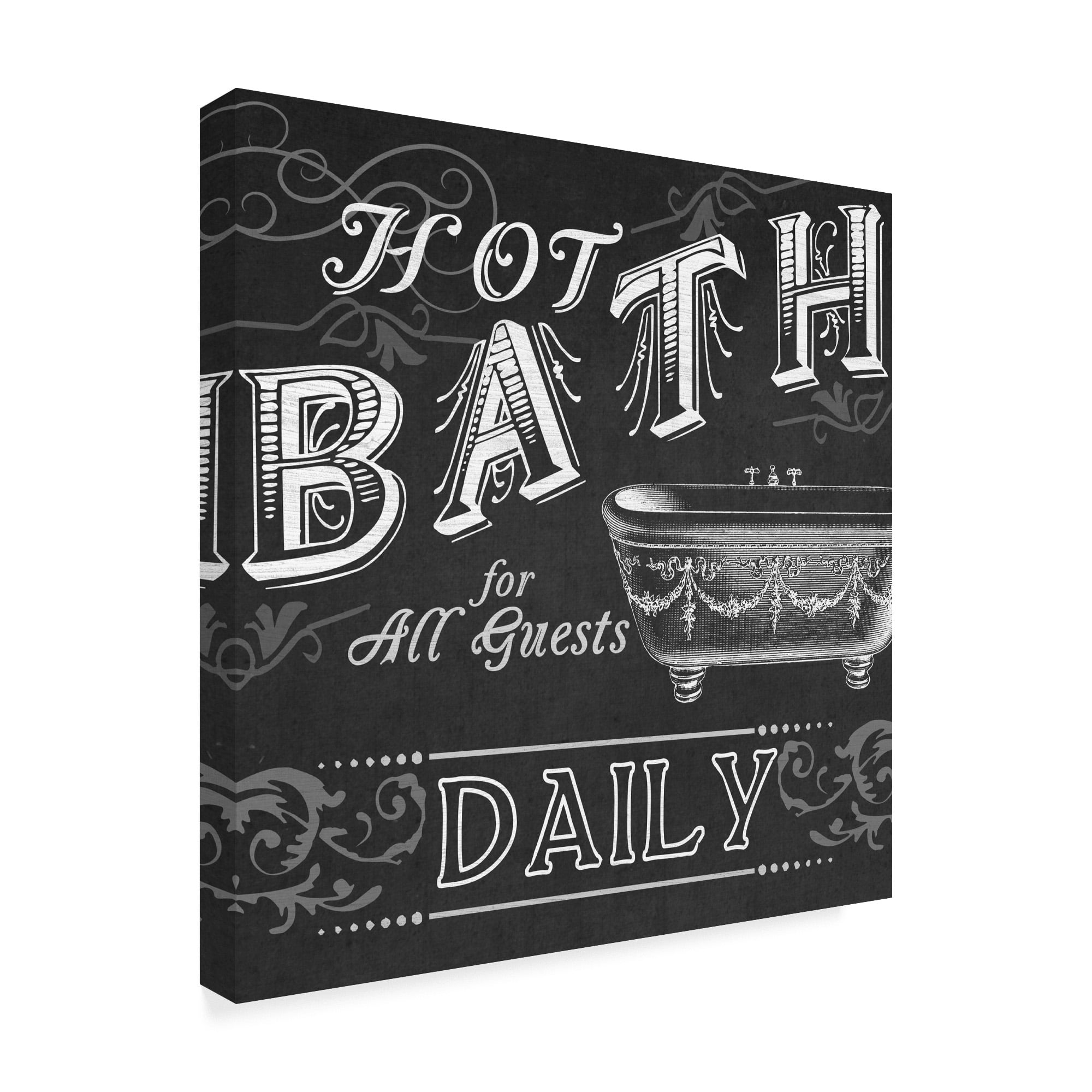 Trademark Fine Art 'Chalkboard Bath Signs II' Canvas Art by June Erica Vess