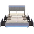 thumbnail image 6 of Full Size Bed Frame with 4 Storage Drawers & LED Lights Headboard, Platform Bed Frame with 2 USB Charging Station and Upholstered Headboard,Light Grey, 6 of 9