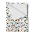 thumbnail image 2 of Gecko Soft Flannel Fleece Blanket, Cartoon Style Lizards with Spiral Tails and Tongues Colorful Dots Pattern House Pet, Cozy Plush for Indoor and Outdoor Use, 50" x 70", Multicolor, by Ambesonne, 2 of 5