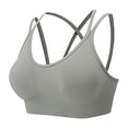 thumbnail image 3 of AJGRHE Women Petite Solid Bra High Strength Shockproof Sports Bra for Women Integrated Support Yoga Running Fitness Large Size L Green, 3 of 7