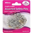 thumbnail image 1 of Allary Safety Pins 50/Pkg-Brass & Nickel Plated, Assorted Sizes, 1 of 1