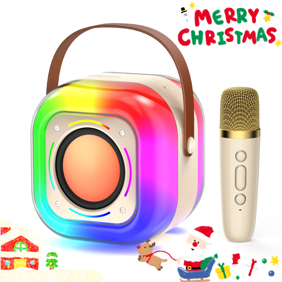 Bocina Bluetooth JYX para Adultos y Niños, Altavoz Bluetooth Portátil con Luces de DJ y Micrófonos Inalámbricos para Fiestas al Aire Libre/ En Casa, D37