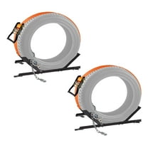 2 Pack 31"x12"x4" Semi-Truck Spare Tire Carrier - Heavy-Duty Adjustable Universal Tire Holder w/Chain, Straps & Lock Compatible with Class 8 Freightliner Cascadia, W990 T880- 32"x13"x4"