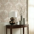 thumbnail image 2 of Advantage Zemi Light Pink Damask Unpasted Vinyl Wallpaper, 20.5-in by 33-ft, 56.4 sq. ft., 2 of 3
