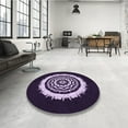 thumbnail image 3 of Ahgly Company Indoor Round Patterned Lavender Purple Area Rugs, 7' Round, 3 of 6