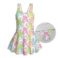 thumbnail image 3 of FOR U DESIGNS Girls One Piece Swimsuit with Skirt Sleeveless Tank Bathing Suit Swimwear with Short Bathing Suit Easter Gifts for Kids, Rabbit Easter Egg, 3 of 7