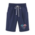 thumbnail image 1 of Pantalones Cortos Casuales para Mujer Día de la Independencia Impreso Elástico de la Cintura, Pantalones Cortos de Verano para Mujeres, 1 of 4
