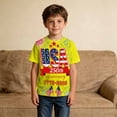thumbnail image 2 of CONZONE 250Th Anniversary Usa T Shirts For Kids Toddler Boys Patriotic Letter Print Crew Neck Short Sleeved Comfort Casual Tops Yellow Size 11-12 Years, 2 of 4