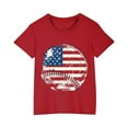 thumbnail image 2 of BRGZLK American Flag Patriotic T-Shirt For Toddler Kids 4Th Of July Letter Printed Shirt Boys Girls Cute Round Neck Soft Short Sleeve Cotton Tee Red 3-4 Years, 2 of 6