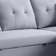 thumbnail image 3 of Everett 93 Inch Sleeper Sectional Sofa, Storage Chaise, Stools, Light Gray- Saltoro Sherpi, 3 of 5