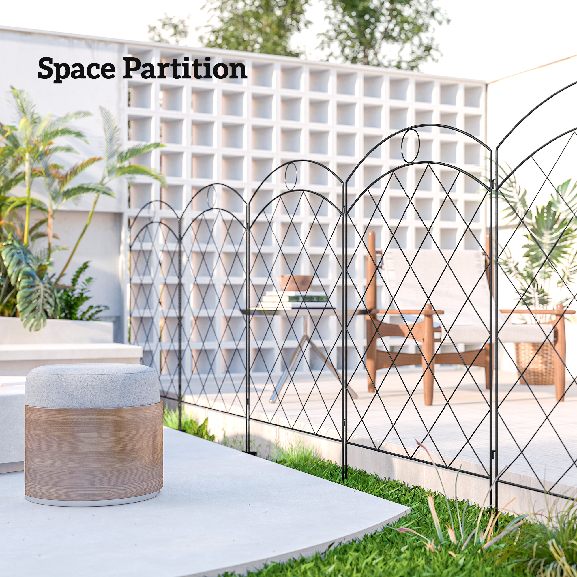 4 Pack Garden Fencing for Yard, Decorative Fence Panels as Flower Edging, Circle