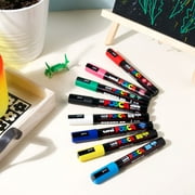 Uni POSCA PC-3M Glitter Water-Based Markers, Reversible Fine Tip (0.9-1.3mm), Assorted Ink Colors, 8 Count