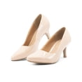 thumbnail image 3 of Zapatilla Elegante Oficina Evento Social Tacon Bajo Charol marron 23.5, 3 of 7