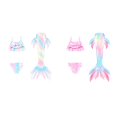 thumbnail image 1 of (2-Pack) Rinsvye Kids Print Swimsuit With Tail Style Bottom Cute Swimming Outfit, 1 of 4