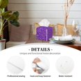 thumbnail image 3 of Tissue Glitter Purple Box Cover Holder, Square by Xecao - Leather Decorative Organizer for Tabletop, Bathroom, Car, Office, 3 of 8