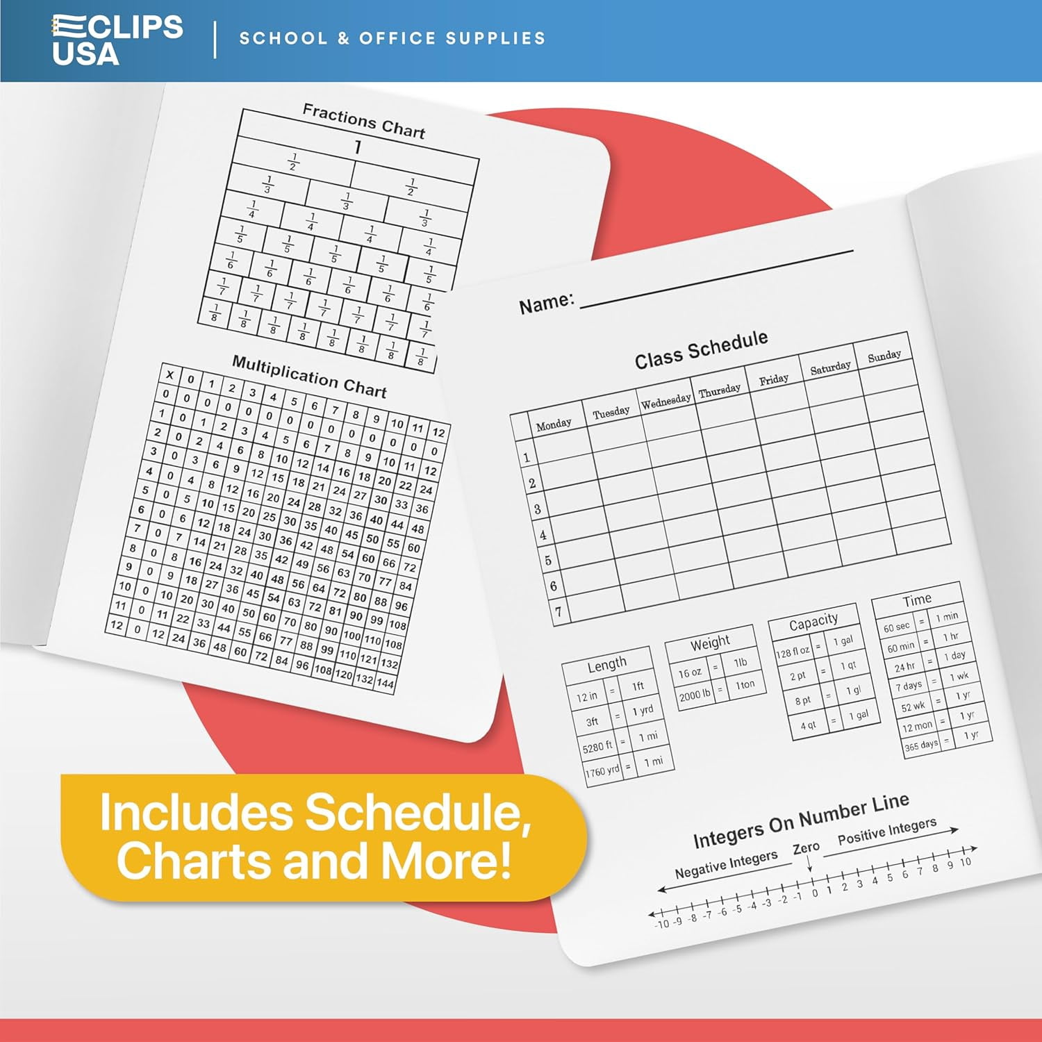 E-Clips USA 100-Sheet Unruled Hard Cover Composition Notebooks, Marble, 48-Pack Bulk