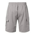 thumbnail image 5 of Pantalones cortos cargo para hombre con cintura elástica: poliéster ligero, bolsillos de almacenamiento, tallas S-XXXL para deportes de verano y ocio, 5 of 5