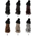 thumbnail image 3 of Seitruly Sombrero de extensión de pelo de simulación para mujer, gorro de punto desmontable, pelo ondulado largo falso, accesorios para la cabeza de Cuidado del cabello Marron oscuro Seitruly CE014849-03, 3 of 6