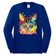 thumbnail image 2 of Wild Bobby Dean Russo Colorful Blue Eyes Cat Cat Lover Men Long Sleeve Shirt, Royal, 3X-Large, 2 of 5