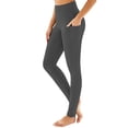 thumbnail image 2 of Women's High Waist Pocket Yoga Leggings, Nylon Spandex Stretchy Sport Trousers, Opaque Daily Bottoms for Dating Party Workout Home | TruHer,Dark Gray L, 2 of 8