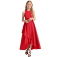 thumbnail image 1 of Quotay Robes pour Tout-Petites Fille Robes Filles Formelles Robe de Fête pour Récital Performance Élégante Sans Manches pour Enfants Robe Trapèze pour 2-14 Ans Rouge,130, 1 of 4