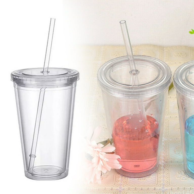 Tumbler, Double Layer Fashionable Water Cup, Water Cup With Straw, Plastic  Beverage Cups Coffee Mug Water Tumblers Drinking Cups For Milk Drinks - Temu