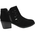 thumbnail image 3 of Soda Girl's Chance-IIS Triangle Cutout Side Chunky Stacked Heel Ankle Boot (Black Pu, 11), 3 of 4