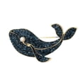 thumbnail image 1 of Women Brooch Sparkling Rhinestones Imitation Pearls Decor Whale Design Lapel Pin Sweater Scarf Holder Jewelry Accessories, 1 of 8