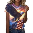 thumbnail image 1 of Tops de Ajuste Suelto para las Mujeres Sudadera Casual Impresa Manga Corta Cuello Redondo Superior, Poliéster, 1 of 6