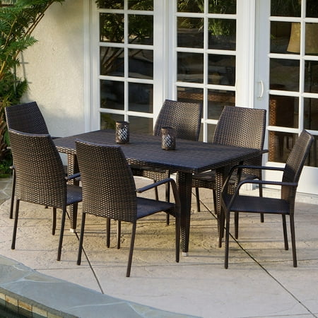 Canoga All-Weather Wicker Patio Dining Set - Seats 6