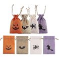 thumbnail image 1 of Burlap Gift Bags with Double Jute Drawstrings Candy Pouch Halloween Treat Bags, 1 of 5