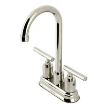 Kingston Brass KB8496CML Manhattan Double-Handle 4" Centerset Bar Faucet, Polished Nickel