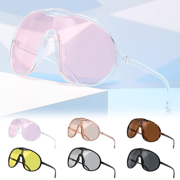 Trendy Oversized Sunglasses for Women Men Fashion Shield Goggles Aviator UV400 Protection Sun Glasses