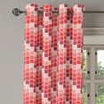 thumbnail image 2 of Ambesonne Colorful Grommet Curtain, Tile Rectangle Square, 50" x 84", Coral Rose Dried Rose, 2 of 6