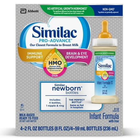 Similac Pro-Advance Non-GMO with 2'-FL HMO Infant Formula for Immune Support, Baby Formula 2 fl oz, 4