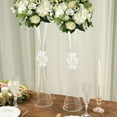 thumbnail image 5 of Efavormart 2 Pack | 27" Clear Crystal Embellishment Trumpet Table Centerpiece, Reversible Plastic Flower Vase, 5 of 7