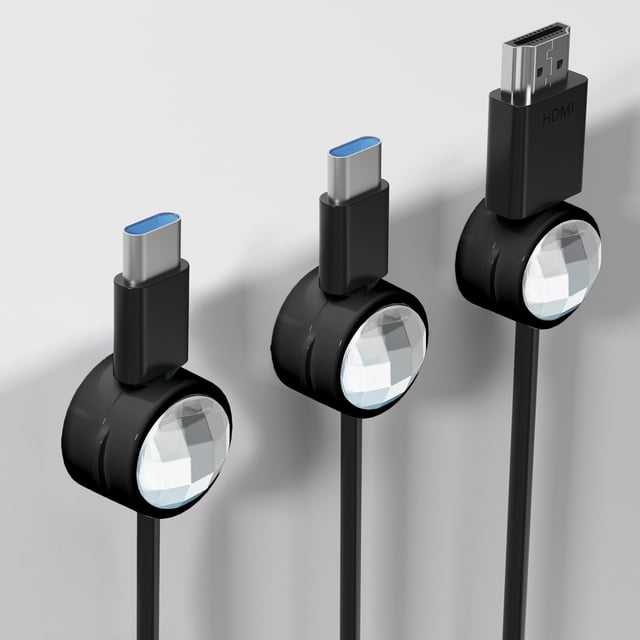 Organizers and Storage,Usb Charging Cable,3 Sets of Simulated Diamond Cable Organizer Data Cable Fixing Clip Mobile Phone Charging Cable Plug Hook Data Cable Collection Storage Cable Organizer Clips