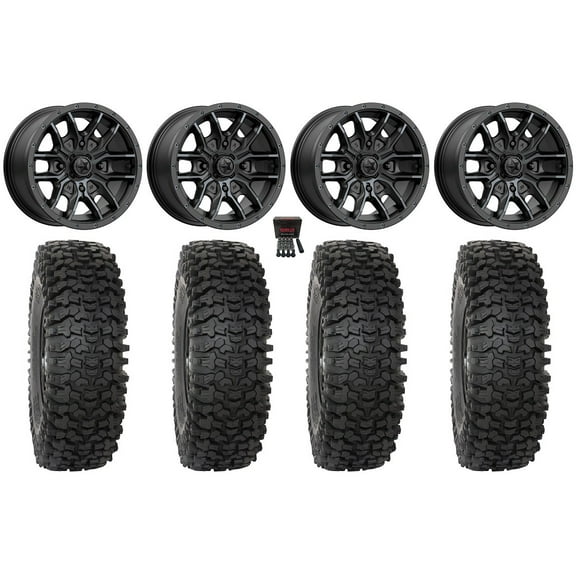 MSA Fang 15" Wheels Black 32" RC500 Tires Can-Am Commander Maverick Renegade Outlander Defender