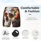 thumbnail image 3 of Balery Rose Floral Skull Bañador para hombre, shorts de playa de secado rápido con entrepierna y forro de compresión-3X-Large, 3 of 6