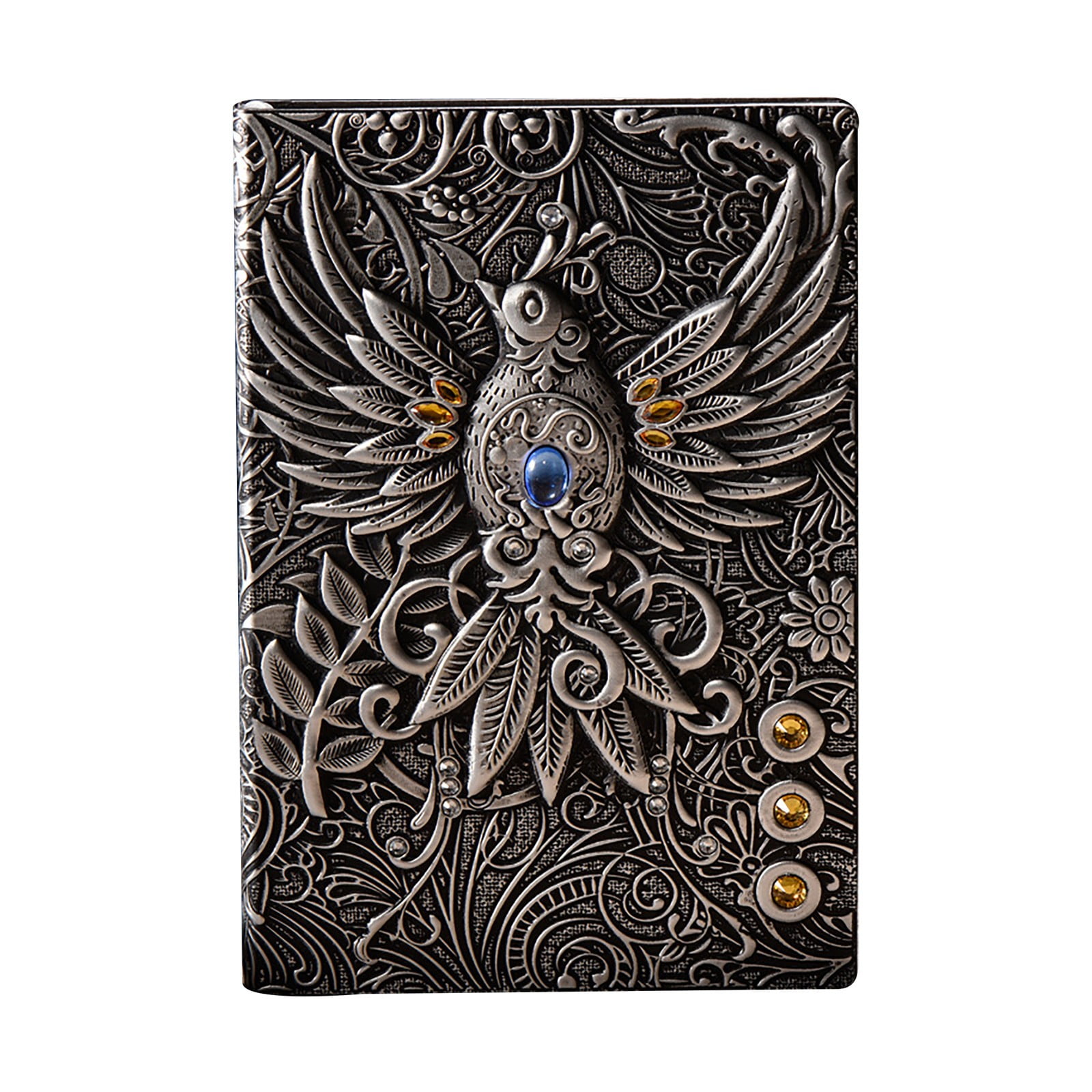 Clearance a notebook under $20,A5 (5.5" X 8.3") Embossed Journals Vintage Notebook Retro Leather Bronze Diary 100 Sheets Paper Hardcover Travel Notepad For Writing Sketchbook Collection Gift Dec