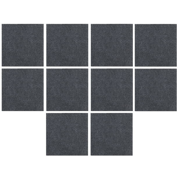 Advancent Losetas de alfombra autoadhesivas de poliéster, duraderas, para dormitorio y oficina. Decoración del hogar gris oscuro